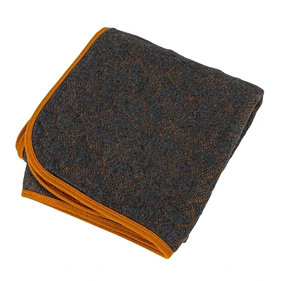 Hello Honey® Mustard & Charcoal Cotton Blend Quilted Baby Blanket