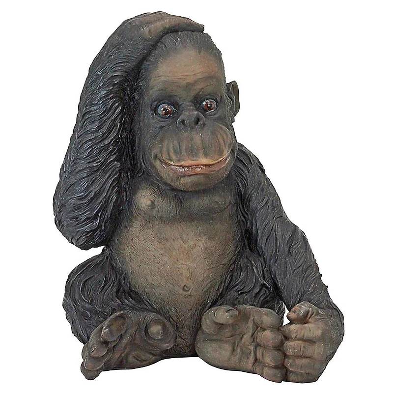 Design Toscano 13" Curly the Chimpanzee of the Jungle Funny Monkey Statue