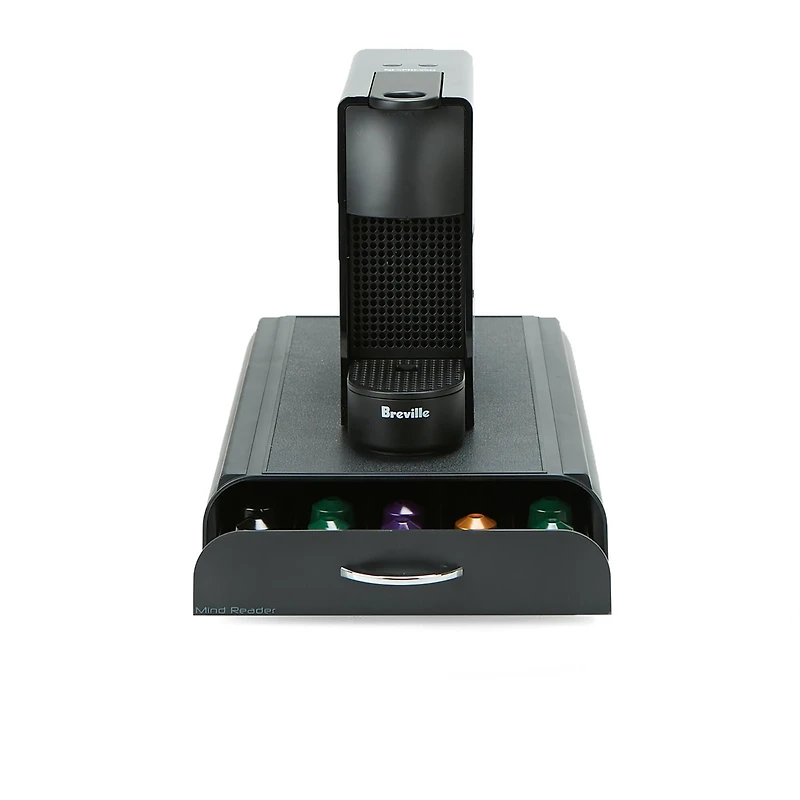 Mind Reader Black Coffee Station With Coffee Pod Storage Drawer