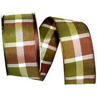 JAM Paper 2.5" x 10yd. Seasonal Fall Supreme Plaid Wired Ribbon