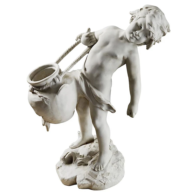 Design Toscano 22" Young Child Urn Carrier Garden Statue