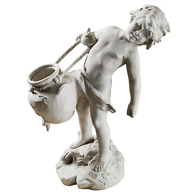 Design Toscano 22" Young Child Urn Carrier Garden Statue