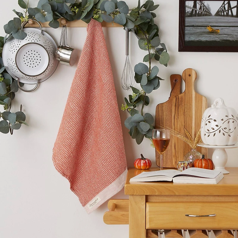 DII® Burnt Orange Washed Waffle Woven Dishtowels, 2ct.