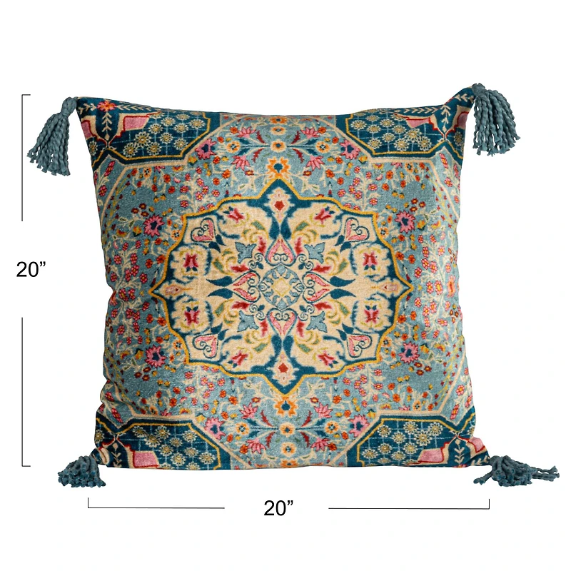 Hello Honey® 20" x 20" Tasseled Elegance Velvet Pillow