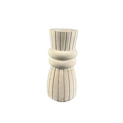4.5" Ribbed Cement Taper Candle Holder by Make Market®