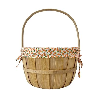Carrot Fabric Lined Chipwood Easter Basket by Ashland