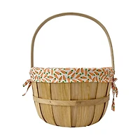 Carrot Fabric Lined Chipwood Easter Basket by Ashland