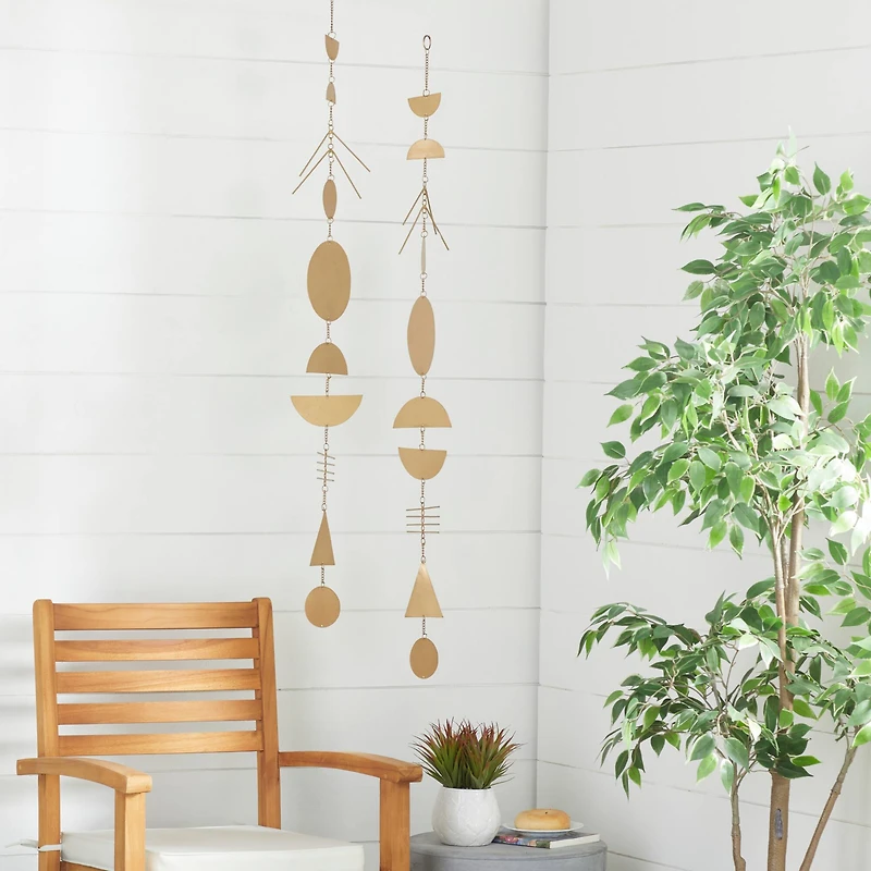 The Novogratz 48" Gold Metal Eclectic Wind Chime, 2ct.