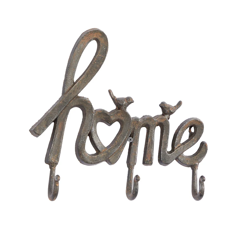 Black Metal Industrial Wall Hook, 11" x 12" x 2"