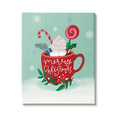 Stupell Industries Merry Christmas Warm Cocoa Canvas Wall Art