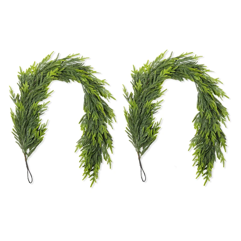 Glitzhome® 6ft Christmas Greenery PE Garland, 2ct.