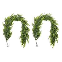 Glitzhome® 6ft Christmas Greenery PE Garland, 2ct.