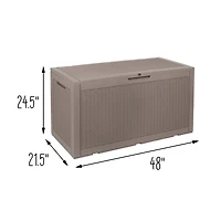Honey Can Do 100gal Brown Wicker Resin Deck Box