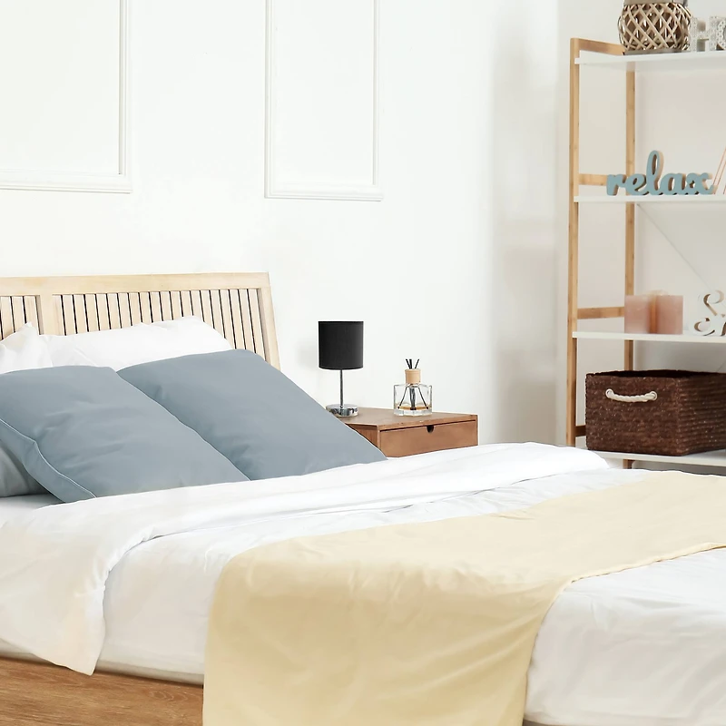 Creekwood Home Nauru 12" Brushed Nickel Petite Metal Stick Table Lamp