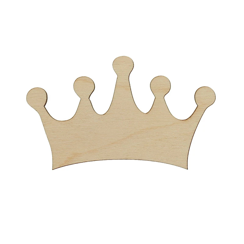 Essentials by Leisure Arts 24 Pack 3.94" x 2.25" Crown Flat Wood Shape