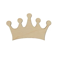 Essentials by Leisure Arts 24 Pack 3.94" x 2.25" Crown Flat Wood Shape
