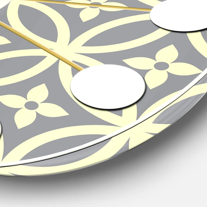 Designart 'Retro Ornamental Pattern Ii Mid-Century Modern Wall Clock