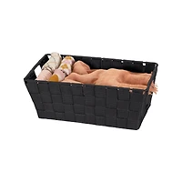 Simplify Small Black Woven Storage Shelf Bin
