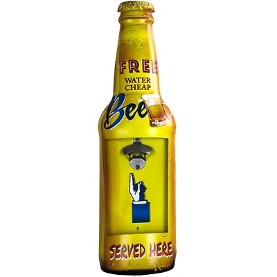 Free Beer Wall Mounted Bottle Opener & Cap Catcher