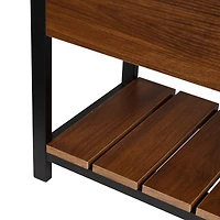 Honey Can Do Walnut Entryway Shoe Storage & Bench