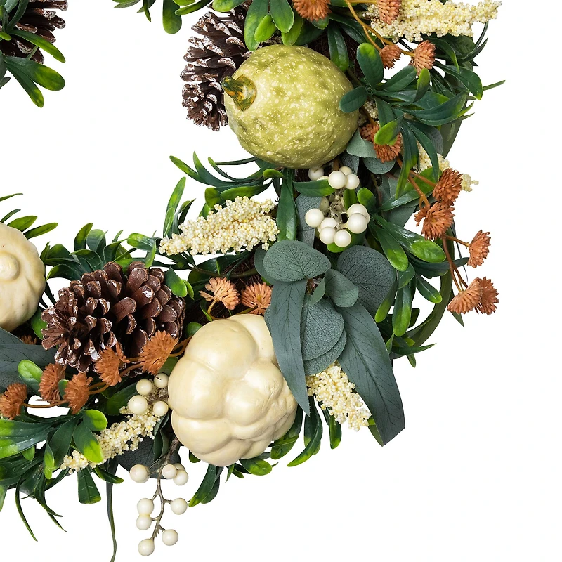 24" Gourds & Foliage Thanksgiving Wreath