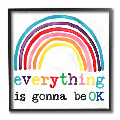 Stupell Industries Everything is OK Rainbow Wall Accent with Black Frame