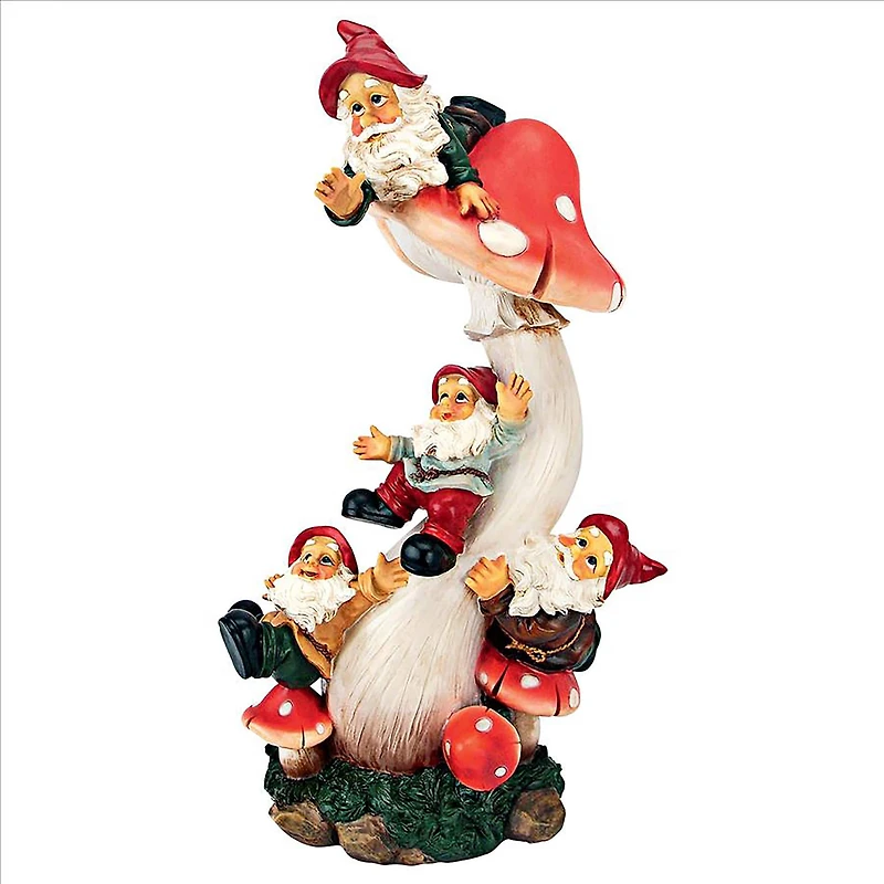 Design Toscano 18" Mushroom Madness Garden Gnome Statue