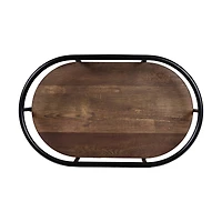 Honey Can Do 3-Tier Black & Rustic Brown Rolling Bar & Serving Cart