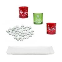 Elegant Designs™ Merry & Bright Christmas Candle Holder Set