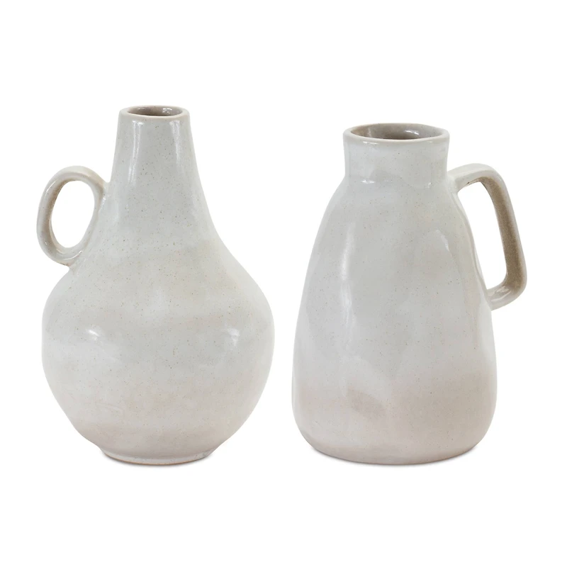 White Ceramic Jug Vase Set