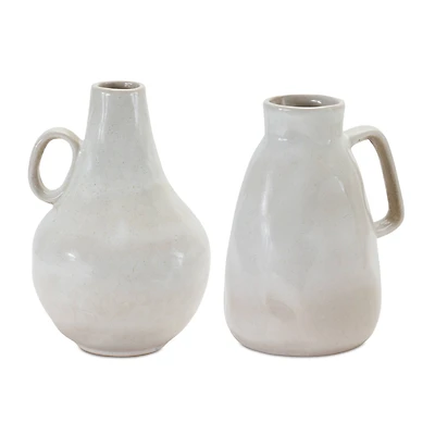 White Ceramic Jug Vase Set
