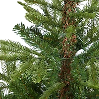 4.5ft. Pre-Lit Layered Washington Spruce Artificial Christmas Tree In White Planter, Clear LED Lights