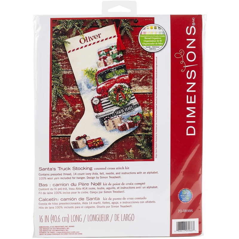 Dimensions® Santa's Truck Stocking Counted Cross Stitch Kit