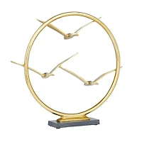 Gold Aluminum Contemporary Sculpture, 17" x 18" x 5"