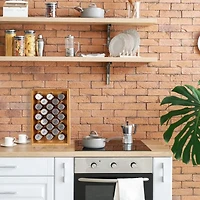 NEX™ Oumilen Free-Standing Bamboo Spice Organizer with 23 Glass Jars