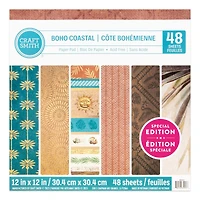 Craft Smith 12" x 12" Boho Coastal Paper Pad, 48 Sheets