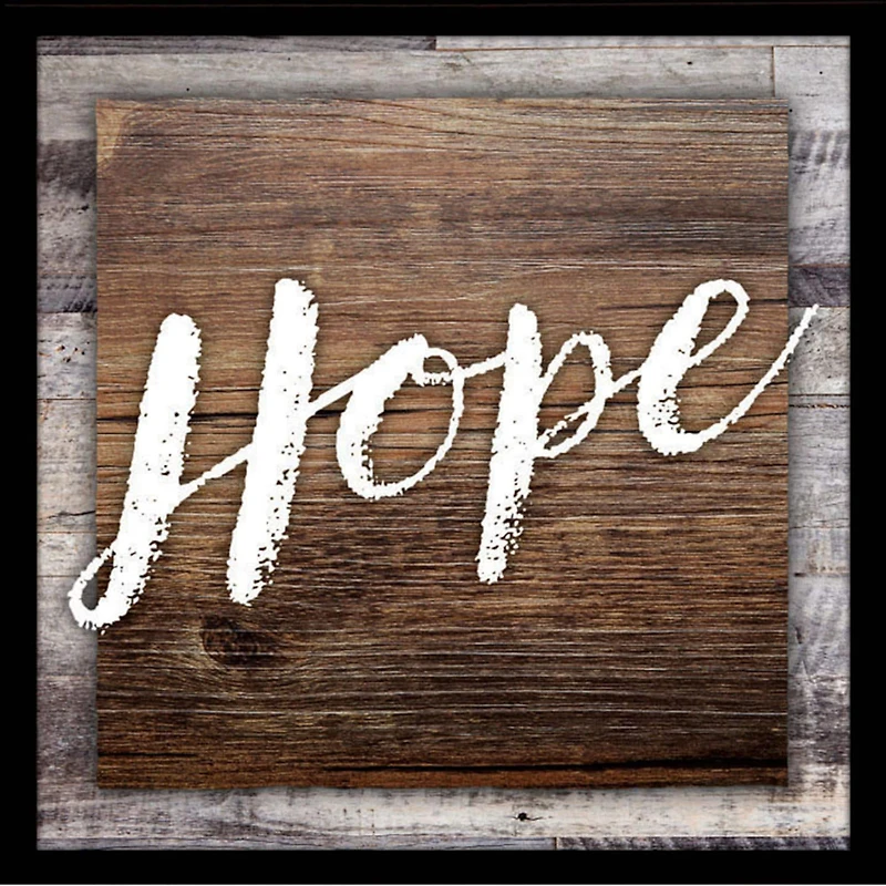 Hope Wood Plaque In Black Frame