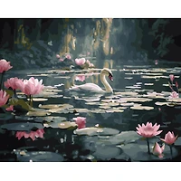 20" x 16" Swan Paint-by-Number Kit with Wood Display Hanger by Artist's Loft®