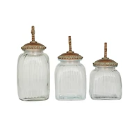 Brown Polystone Traditional Decorative Jar Set