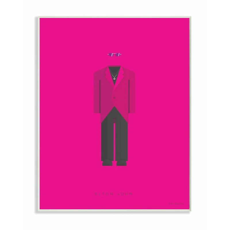 Stupell Industries Elton John Fashion Design Wall Plaque