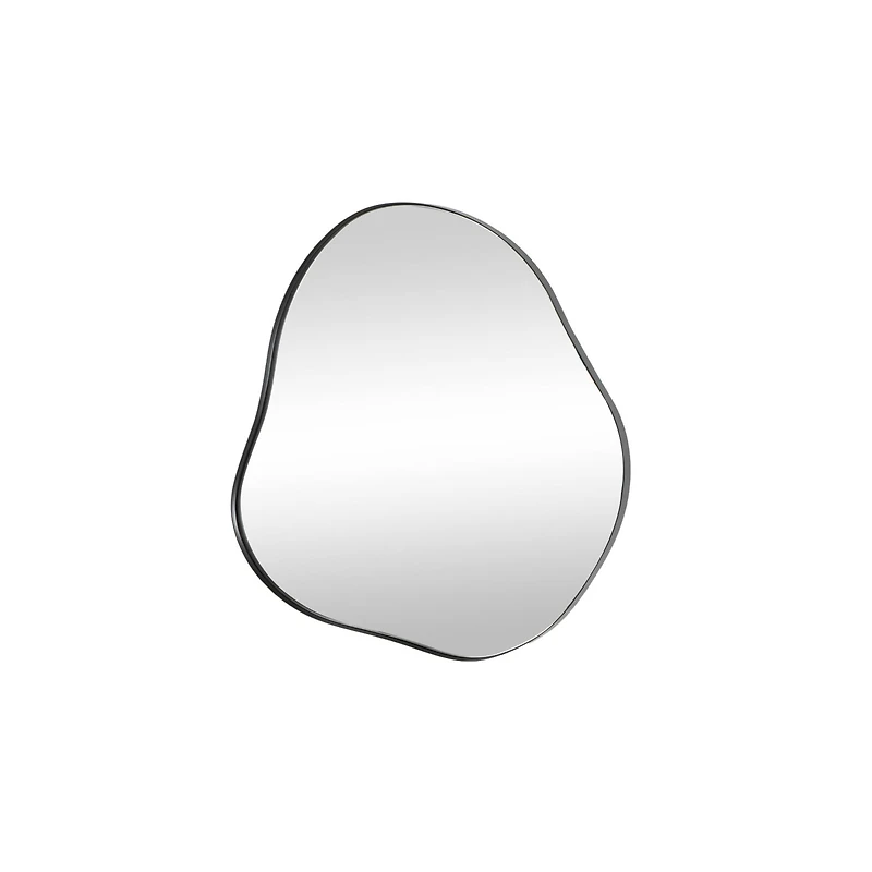 CosmoLiving by Cosmopolitan 23" x 22" Black Metal Abstract Wavy Wall Mirror