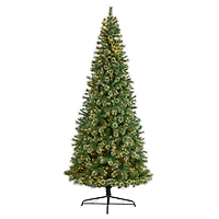 10ft. Pre-Lit Wisconsin Snow Tip Pine Artificial Christmas Tree, Clear LED Lights