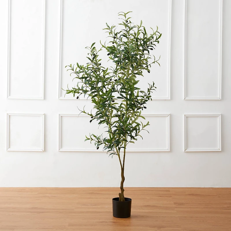Glitzhome® 6ft. Potted Faux Olive Tree