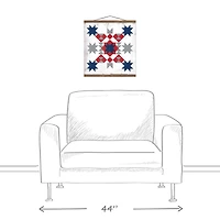 Americana Patchwork Teak Hanging Canvas