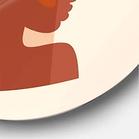 Designart - Abstract Tropical Palm Leaf & Pretty Girl Portrait