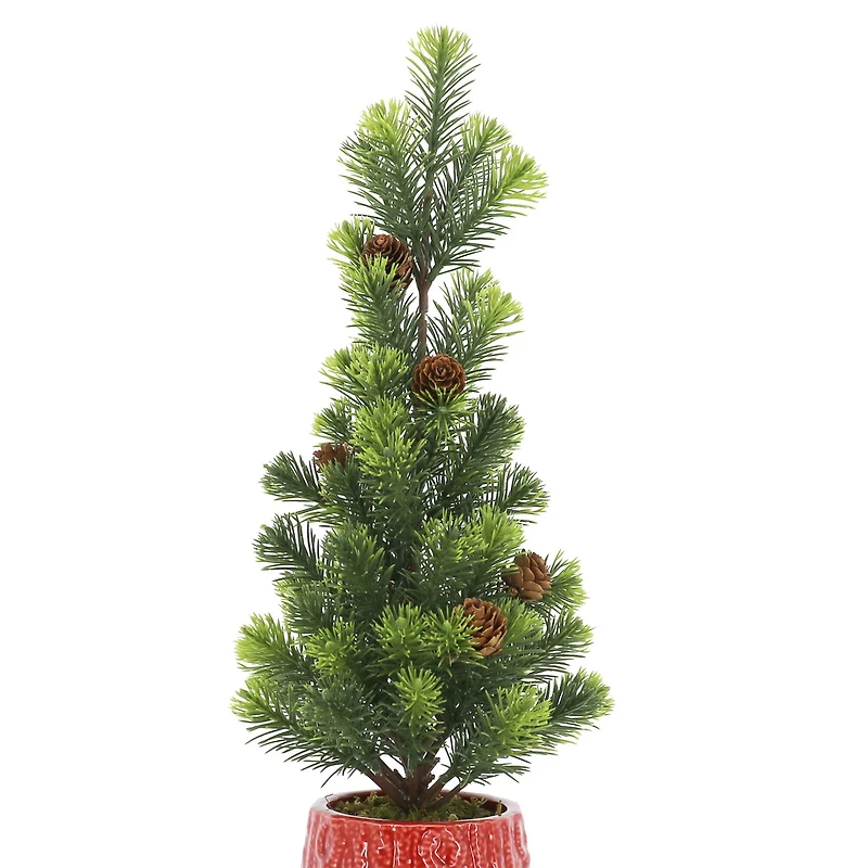18" Pine & Pinecone Accent Tree in Red Pot by Ashland®