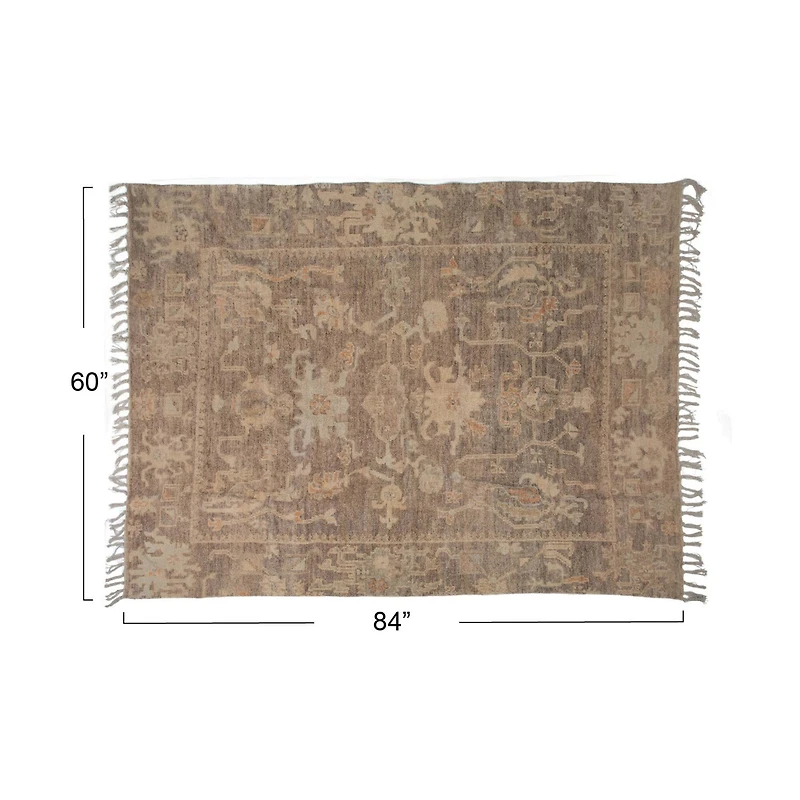 Hello Honey® 5ft. x 7ft. Cotton Chenille Distressed Print Rug with Fringe