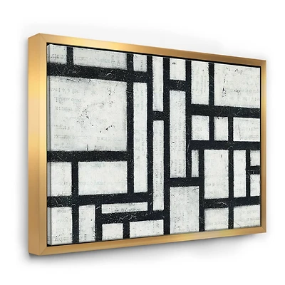 Designart - Black and White Labyrinth geometric