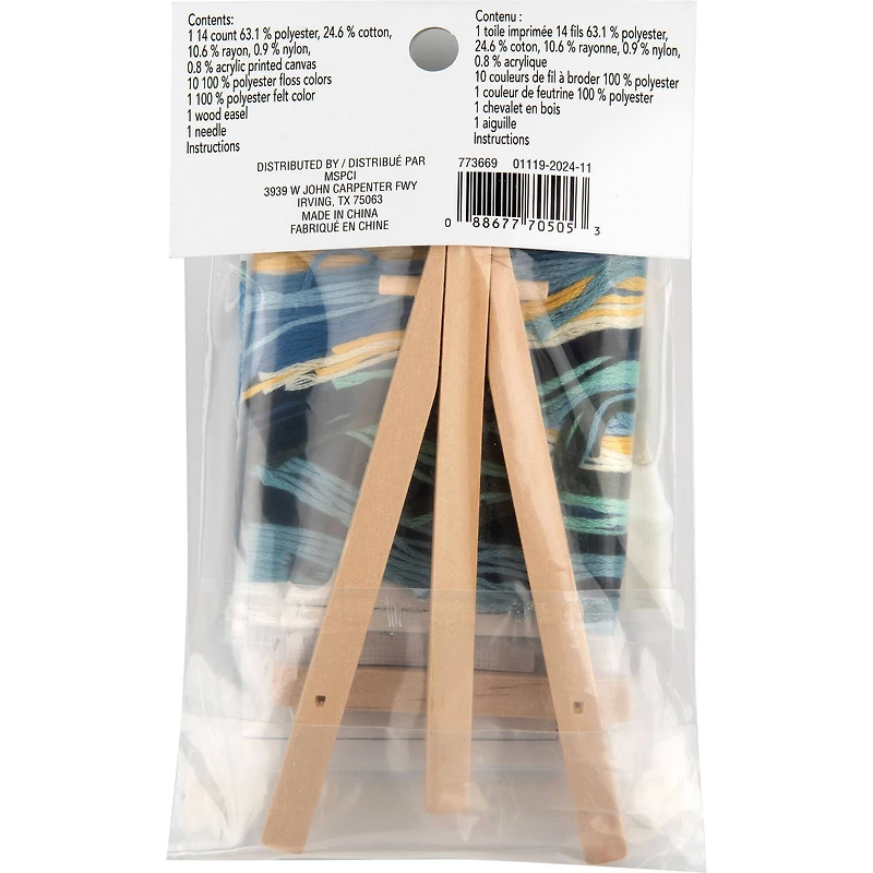 3" x 3" Starry Night Needlepoint Kit with Easel by Loops & Threads®