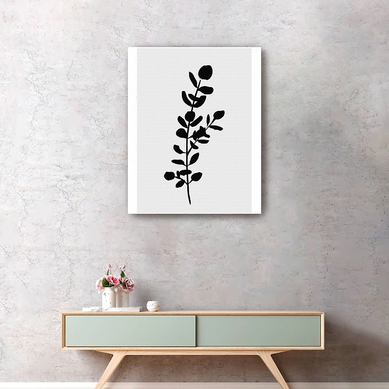 Farmhouse Eucalyptus Black Canvas Giclee